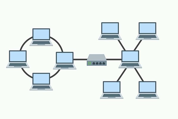 چیدمان چندگانه شبکه در توپولوژی ترکیبی (Hybrid topology)